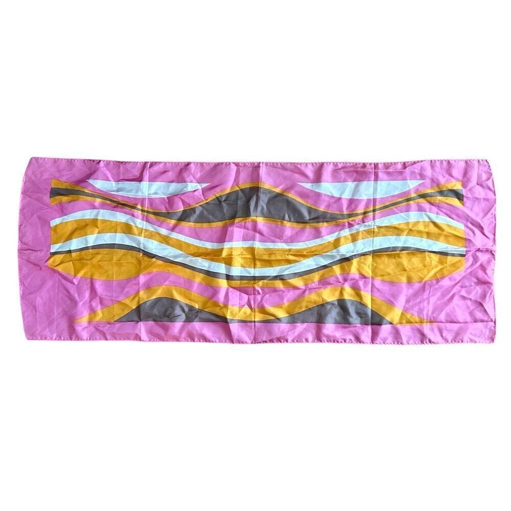 Vintage Japan Designer Scarf Pink Orange